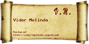 Vider Melinda névjegykártya